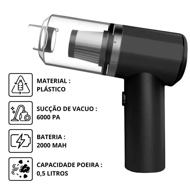 Mini Aspirador de Pó Portátil Vacuum Cleaner - Prático